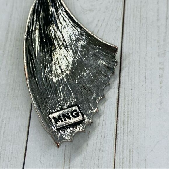 MNG Silver and Crystal Angel Wings Earrings - Picture 3 of 3